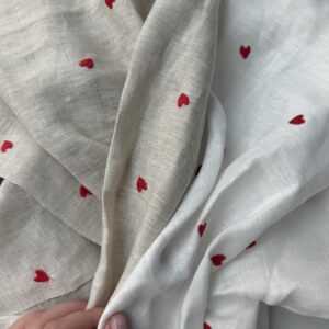 ткань из льна с вышивкой арт 1102 fabrics organic